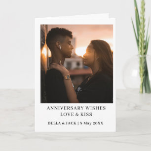Modern Minimal Anniversary Photo Design Card
