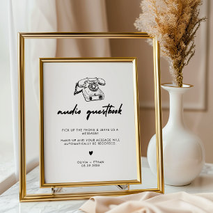 Modern Minimal Audio Guest Book Wedding Sign