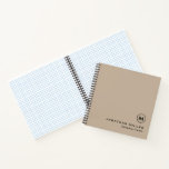 Modern Minimal Beige Graph Paper Notebook<br><div class="desc">Modern Minimal Classic Beige Black Monogram Initial Emblem Name Custom Text Graph Paper Notebook. Stylish classic design that you can personalize with your monogram,  name and title or text of your choice in classic typography lettering.</div>