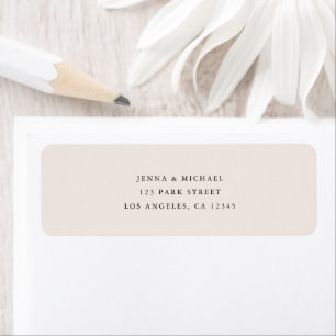 Modern Minimal Beige Wedding Return Address