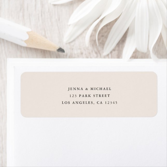 Modern Minimal Beige Wedding Return Address (Insitu)
