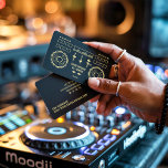 Modern minimal black and gold dj music turntable business card<br><div class="desc">Modern minimal black and gold dj music turntable</div>