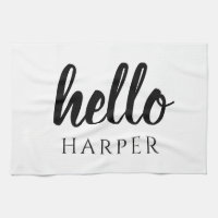 Modern Minimal Black And White Hello And You Name