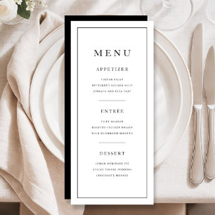 Modern Minimal Black And White Menu