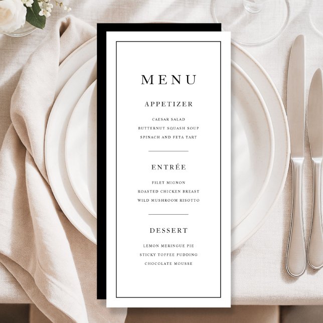 Modern Minimal Black And White Menu (Modern Minimal Black And White Menu)