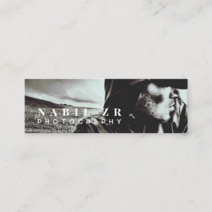 modern minimal black and white photography square mini business card