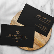 Modern Minimal Black Bread Bakery Business Card