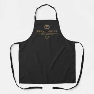 Modern Minimal Black Bread Shop Bakery Apron