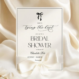 Modern Minimal Black Bridal Shower Invitation