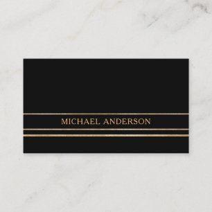 Modern Minimal Black Gold Business Card