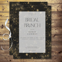 Modern Minimal Black & Gold Glitter Bridal Brunch