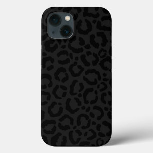 Modern Minimal Black Leopard Print iPhone 13 Case