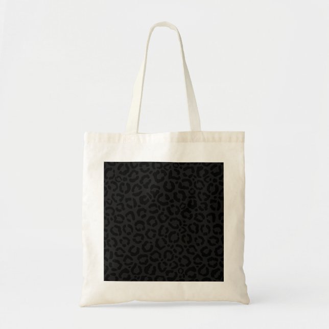 Modern Minimal Black Leopard Print Tote Bag (Front)