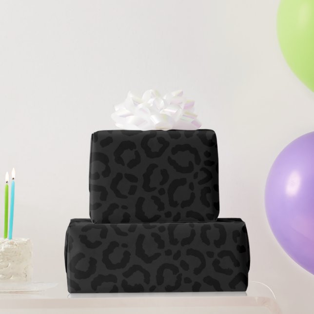 Modern Minimal Black Leopard Print Wrapping Paper (Party Gifts)