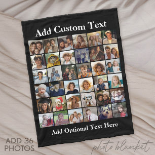Modern Minimal Black Party Pictures - 36 Photo Fleece Blanket