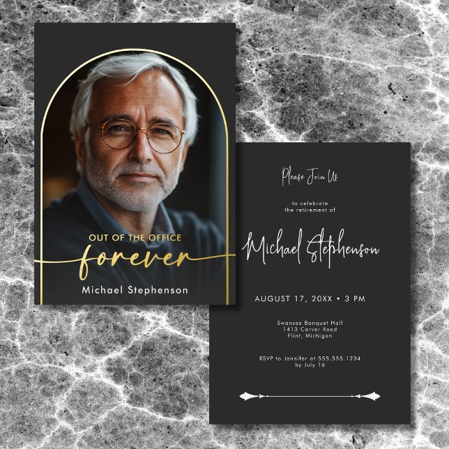 Modern Minimal Black Retirement Party (Creator Uploaded)