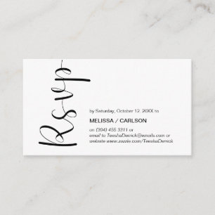 Modern Minimal, Black Script, RSVP respond Enclosure Card