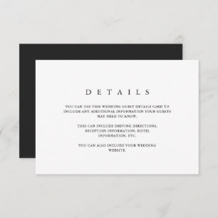 Modern Minimal Black Type Wedding Guest Detail