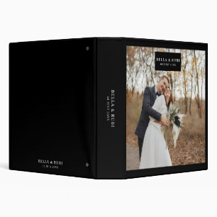 Modern Minimal Black Wedding Album Binder