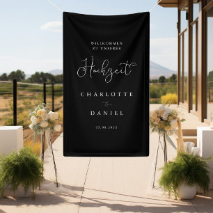 Modern, minimal, black "Welcome" wedding Banner