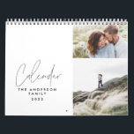 Modern minimal black white 3 photo family chic calendar<br><div class="desc">Modern minimal black white multi photo 3 photograph per month family calendar. A stylish bold way to show your family photographs.</div>