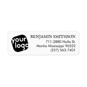   Modern Minimal Black White Custom Return Address