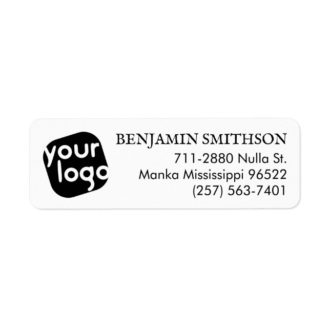   Modern Minimal Black White Custom Return Address (Front)