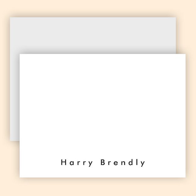 Modern Minimal Black White Note Card (Creator Uploaded)