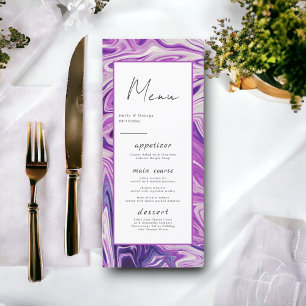 Modern Minimal Blue Galaxy Abstract Art Wedding Menu