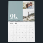 Modern minimal blue multi photo family  calendar<br><div class="desc">Modern minimal blue multi photo family calendar. A stylish bold way to show your family photographs.</div>