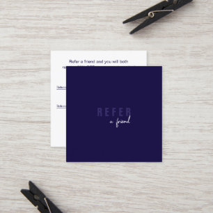 Modern Minimal Blue Simple Customer Referral Card