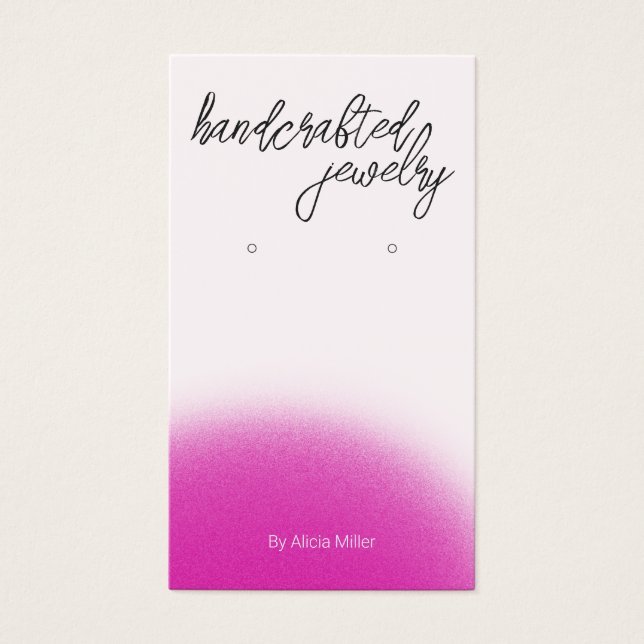 Modern Minimal Blur Pink Earrings Display Card (Front)