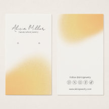 Modern Minimal Blur Yellow Earrings Display Card