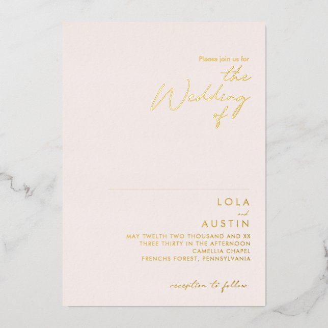 Modern Minimal Blush And Gold The Wedding Of Real (Front)