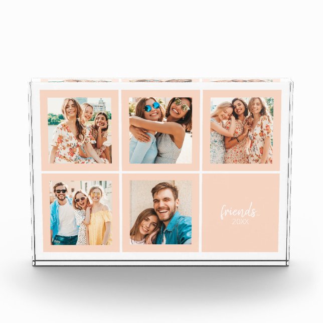 Modern Minimal Blush Friends Photo Block (Front)