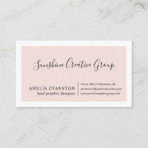Modern Minimal Blush Pink Business Card
