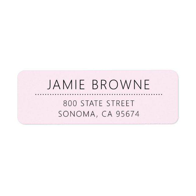 Modern Minimal Blush Pink Return Address (Front)