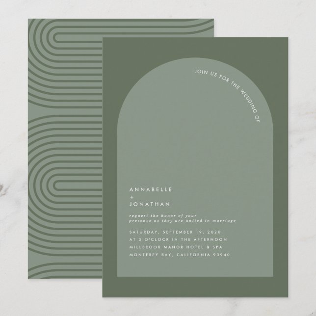 Modern minimal bohemian sage green geometric (Front/Back)