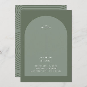 Modern minimal bohemian sage green geometric arch