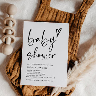 Modern Minimal Boho Baby Shower Invitation