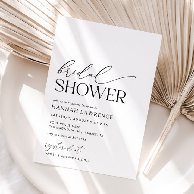 Modern Minimal Boho Bridal Shower Invitation (Creator Uploaded)