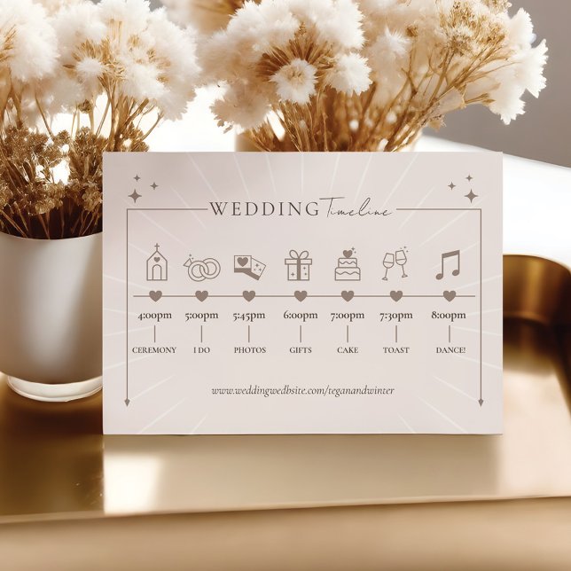 Modern Minimal Boho Celestial Wedding Timeline Enclosure Card (Modern Minimal Boho Celestial Wedding Timeline Enclosure Card)