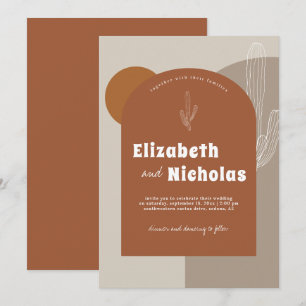 Modern Minimal Boho Desert Terra Cotta Invitation