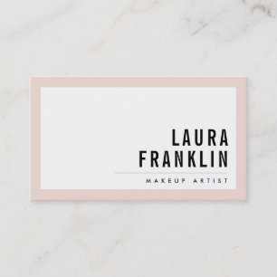 MODERN MINIMAL bold name blush pink black Business Card