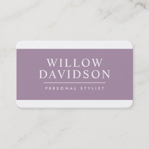 MODERN MINIMAL bold name mauve purple black Business Card