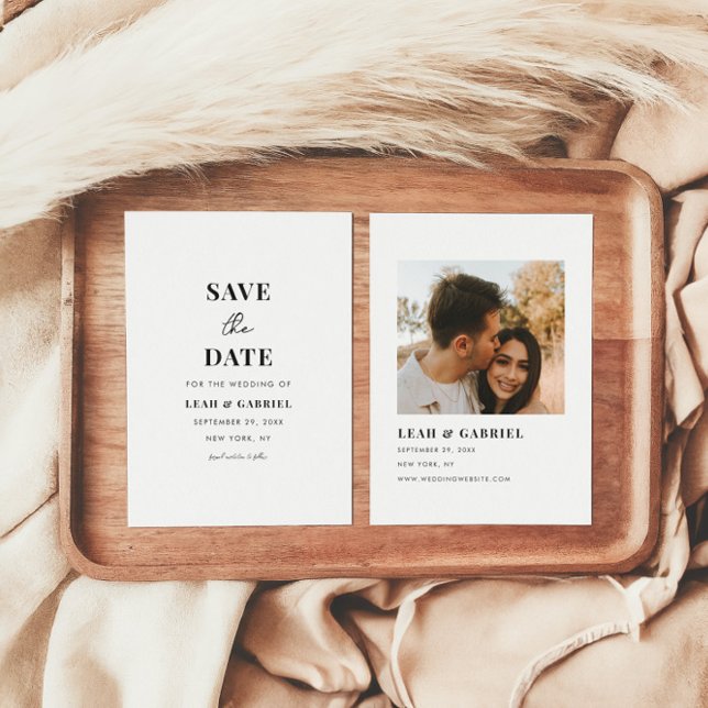 Modern Minimal Bold Photo Wedding Save The Date (Creator Uploaded)