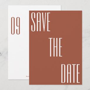 Modern Minimal Bold Typography Terracotta Wedding Save The Date