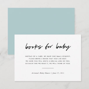 Modern Minimal Book Request Insert Blue Invitation