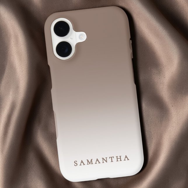 Modern Minimal Brown Gradient Personalized Name (Modern Minimal Brown Gradient Personalized Name Case-Mate iPhone Case)