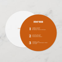 Modern Minimal Burnt Orange Round Circle Wedding